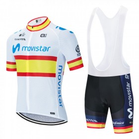 Conjunto Maillot + Culotte Corto con tirantes 2020 Movistar Team N002
